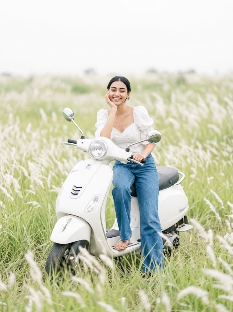 Ethereal Grassland Scooter Portrait