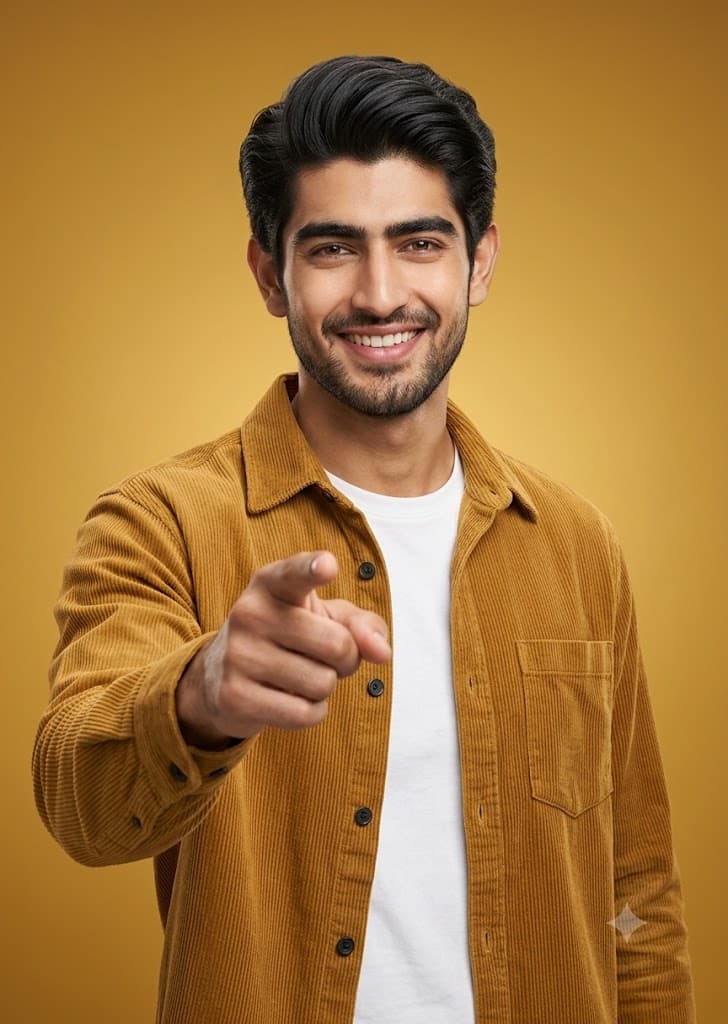 Professional Studio Portrait: The Inviting Gesture