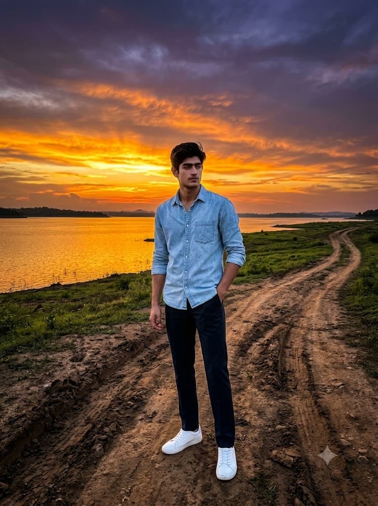 Golden Hour Lakeview Sunset Portrait
