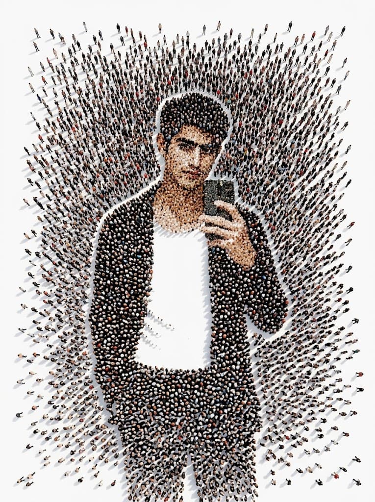 Crowd-Formed Mosaic Portrait