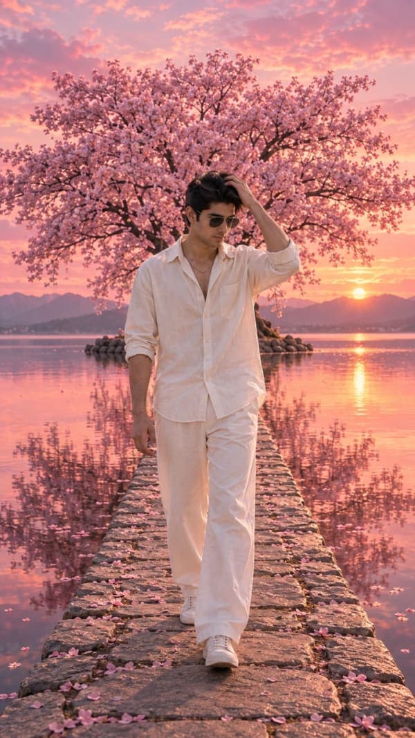 Ethereal Sunset Serenity Portrait