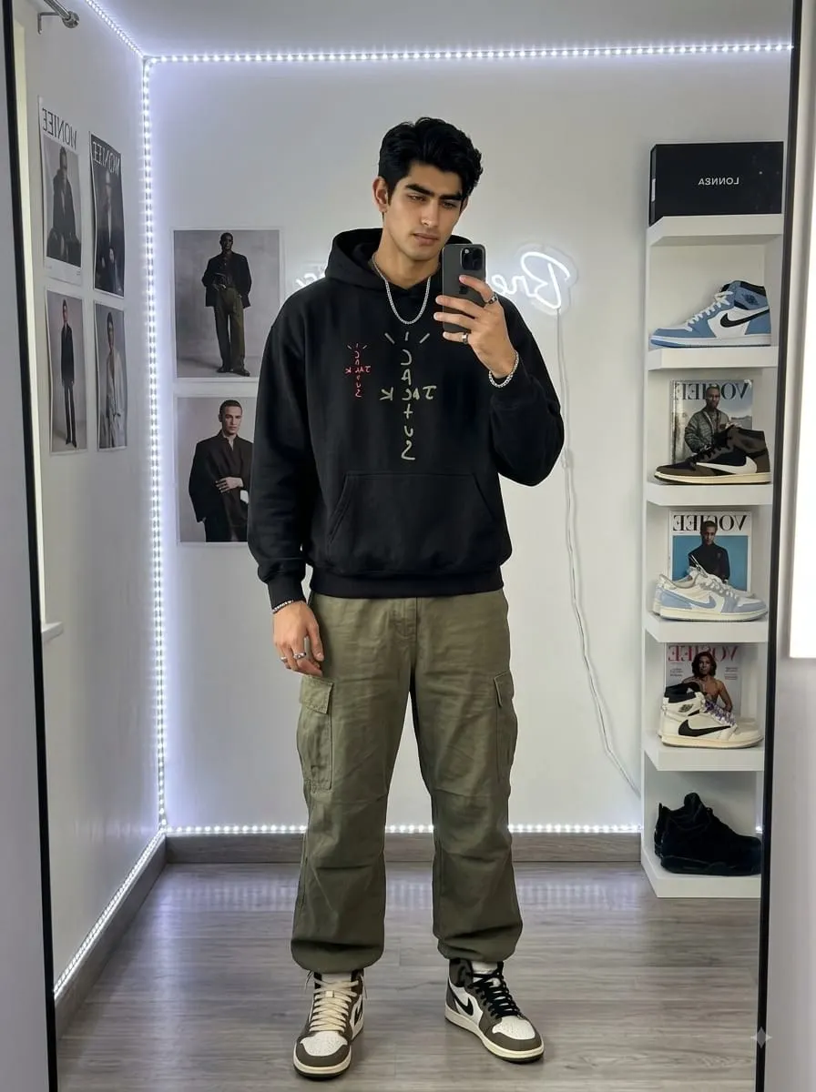 Urban Streetwear Mirror Selfie Aesthetic