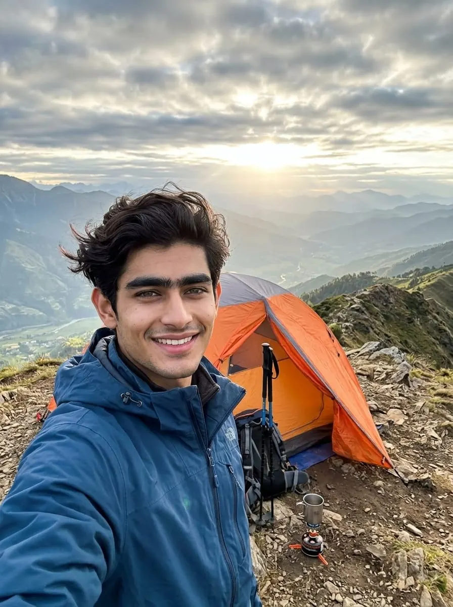 Breathtaking Mountain Adventure Selfie