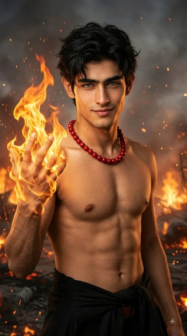 Master of Elements: Cinematic Fire Manipulator Portrait