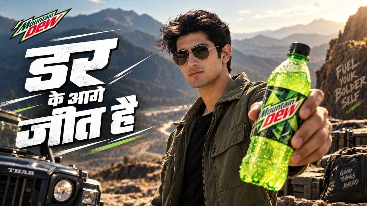 Mountain Adventure Beverage Commercial Portrait