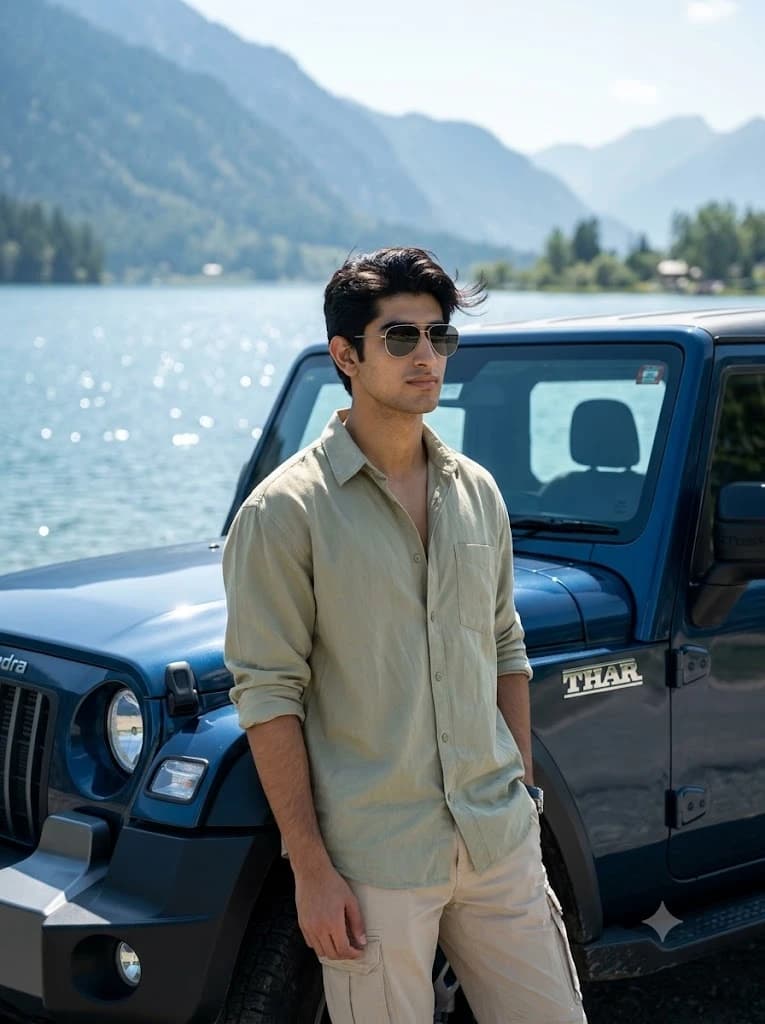 Scenic Lakeside Off-Road Adventure Thar Portrait
