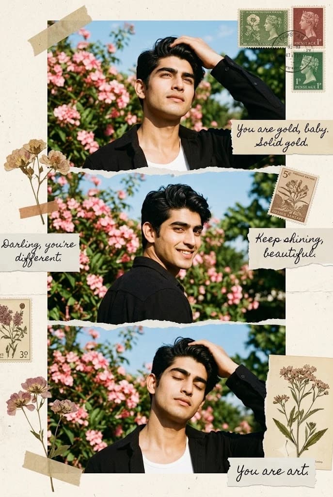 Vintage Scrapbook Film Collage Portrait