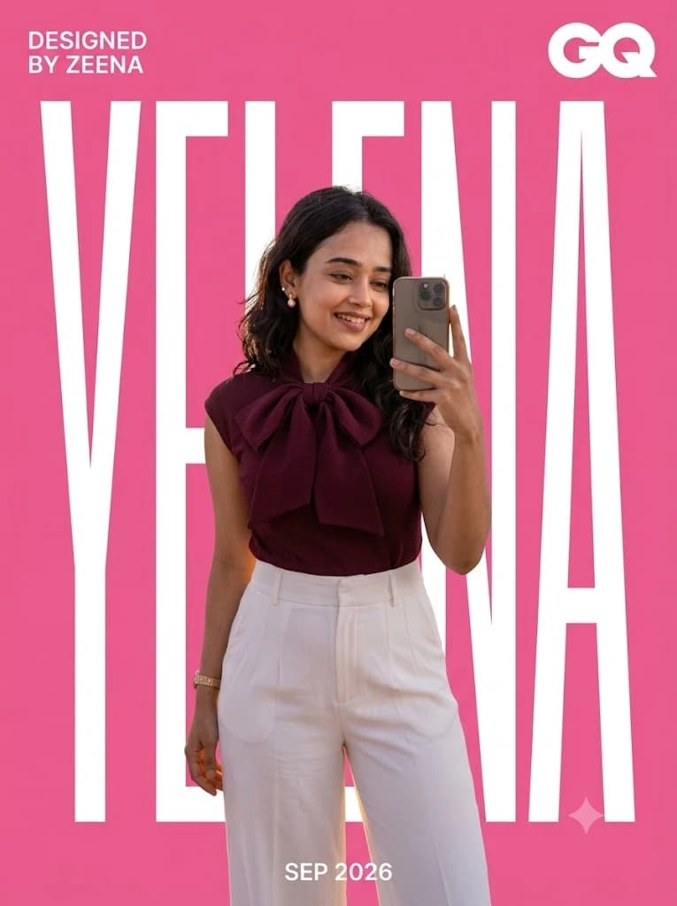 Editorial Magazine Cover Mirror Selfie
