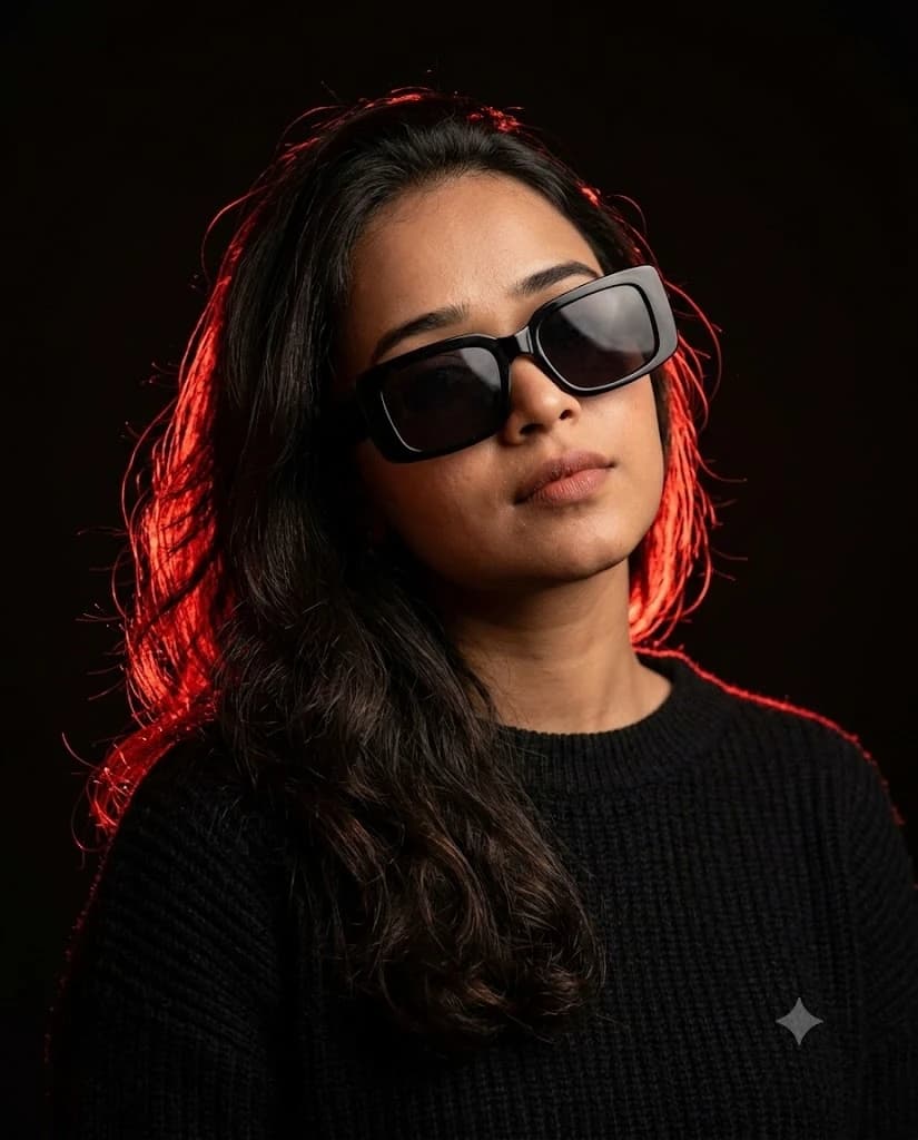 Dramatic Red Rim-Light Cinematic Portrait