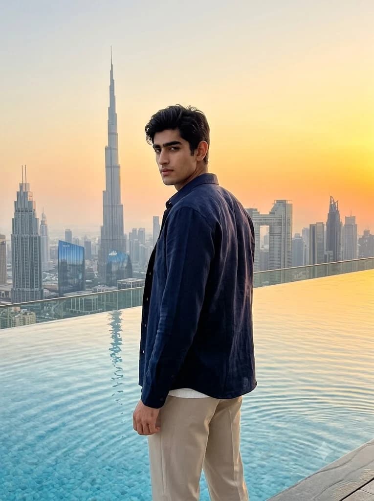 Dubai Skyline Luxury Lifestyle Portrait