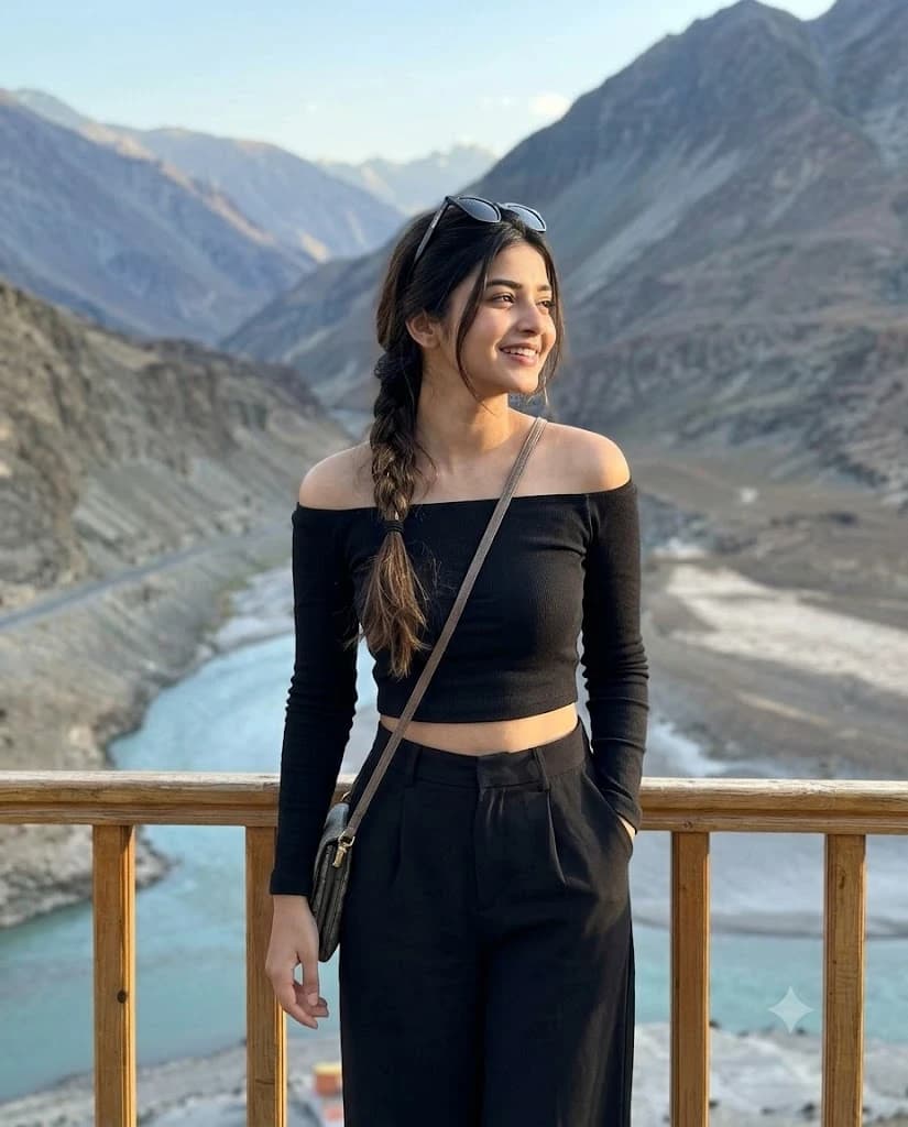 Natural Beauty: Golden Hour Mountain Portrait