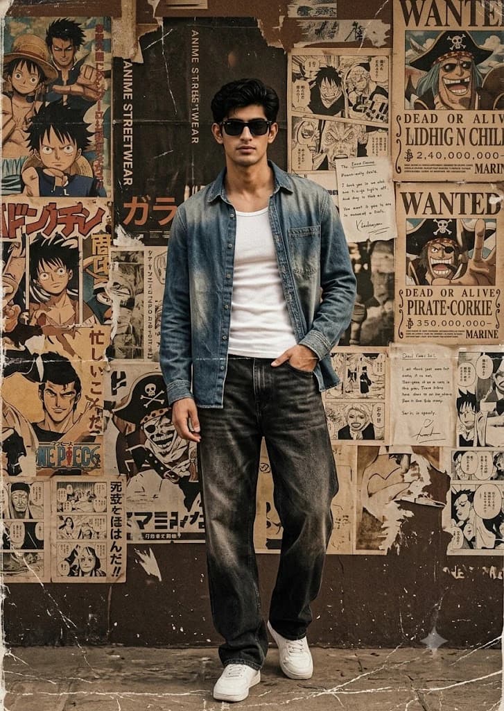Urban Streetwear Anime Aesthetic Portrait
