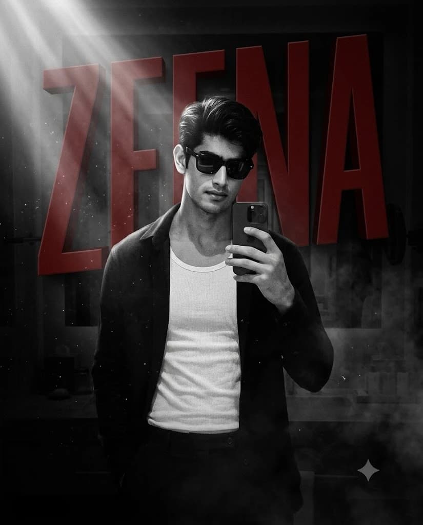 Cinematic Noir Mirror Selfie Portrait