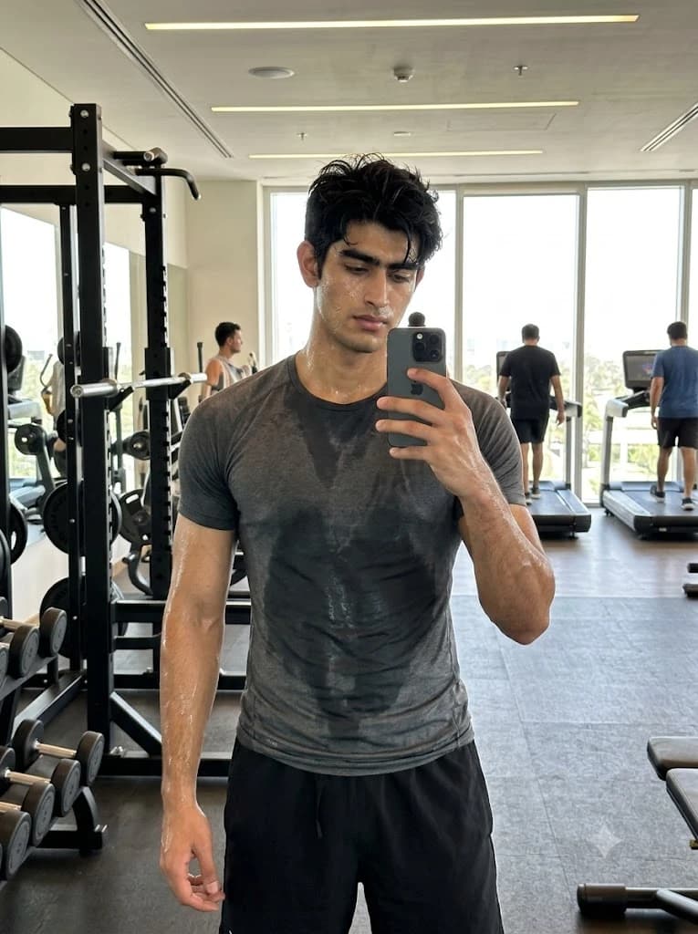 Hyper-Realistic Gym Fitness Selfie Portrait
