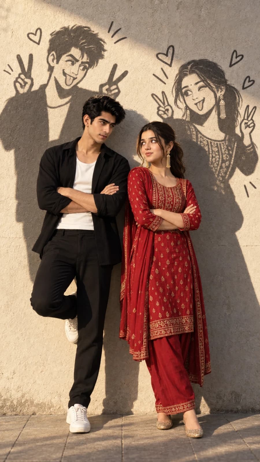 Creative Shadow Doodle Couple Portrait