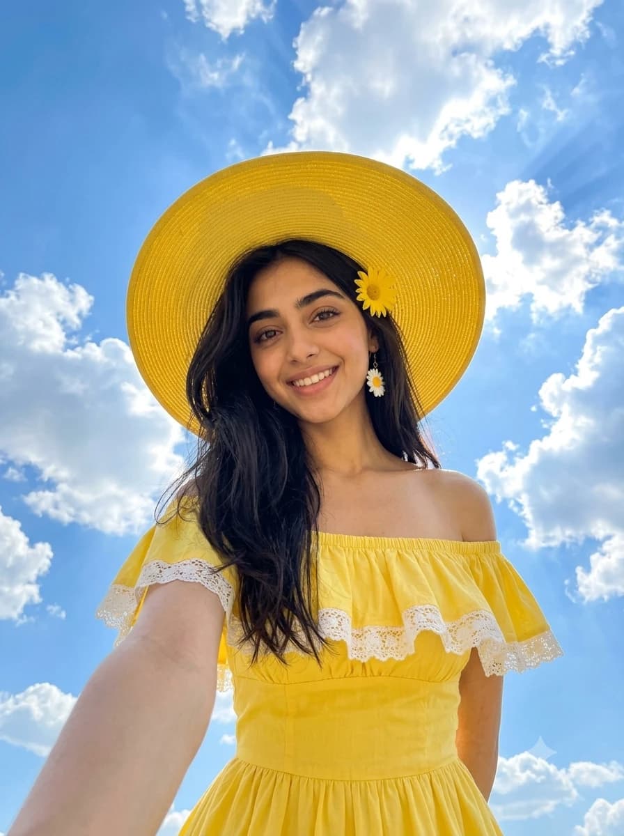 Sunlit Yellow Sundress Summer Portrait