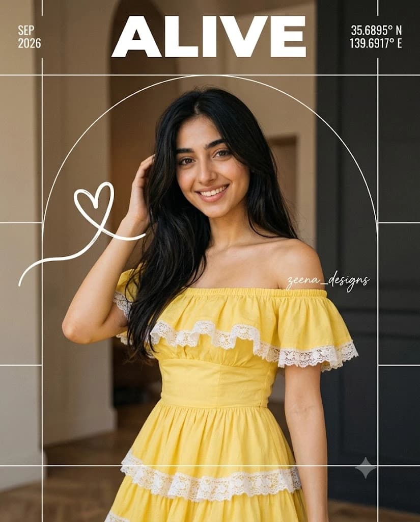 Editorial Magazine Portrait in Sunlit Yellow Dress
