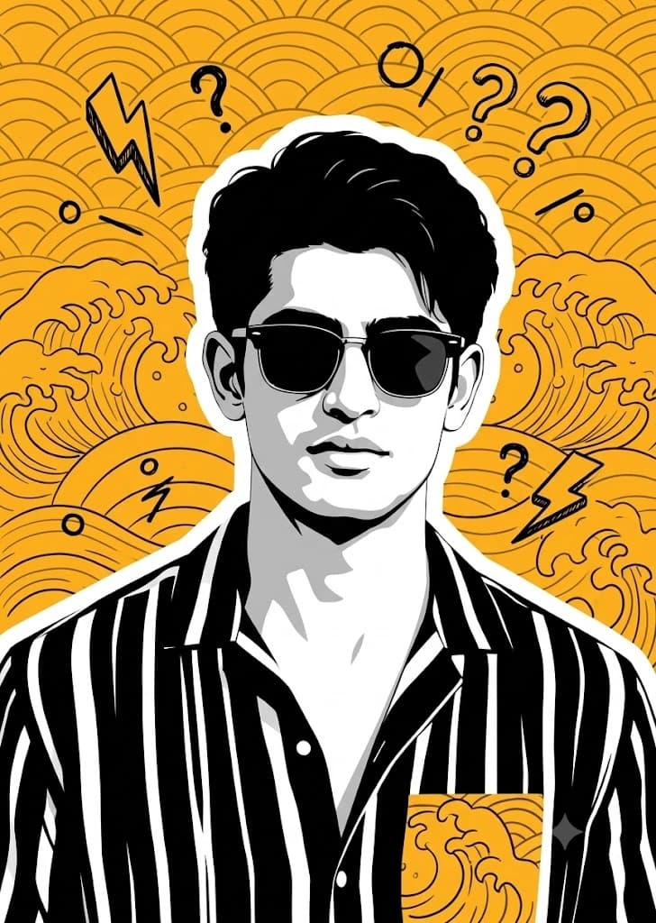 Pop Art Sticker Vector Portrait