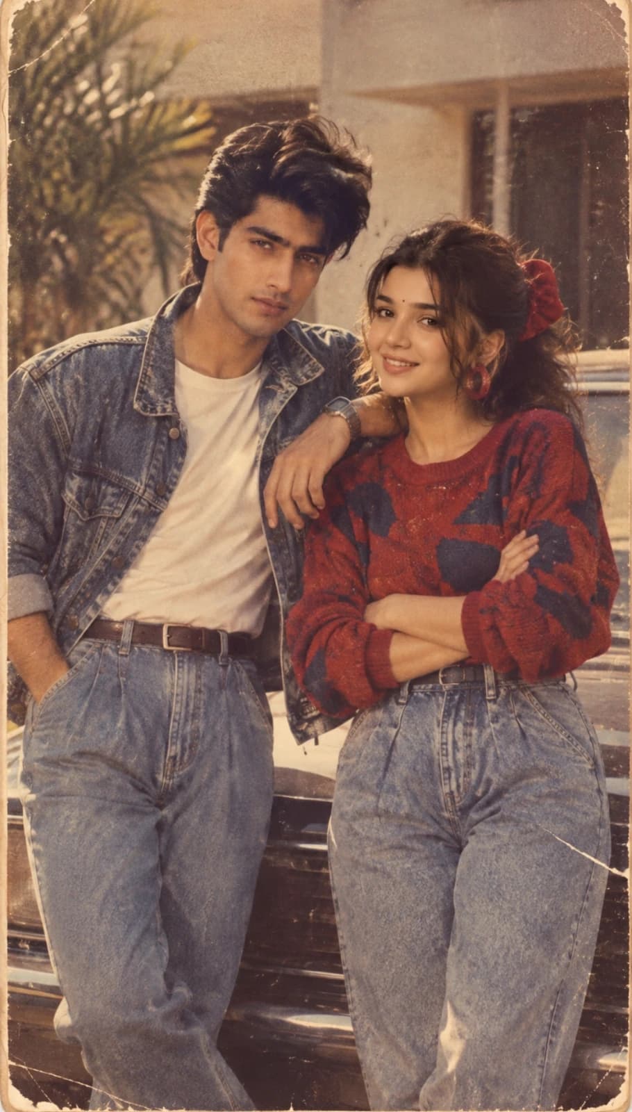 90s Bollywood Retro Couple Portrait