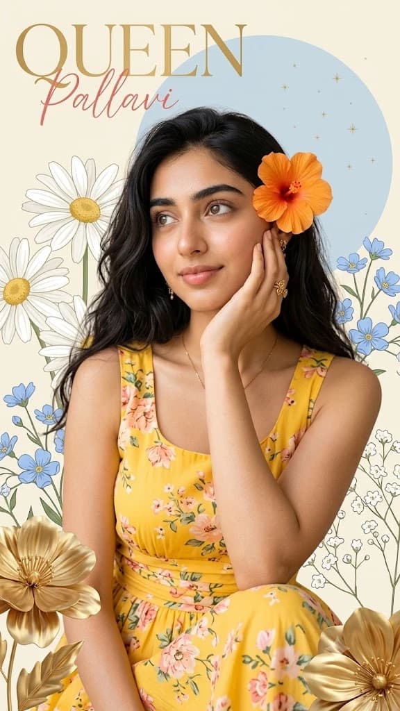 Floral Elegance Creative Portrait