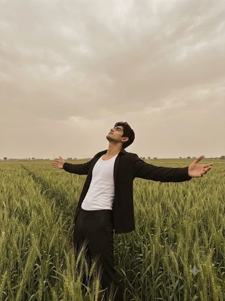 Ethereal Wheat Field Cinematic Portrait