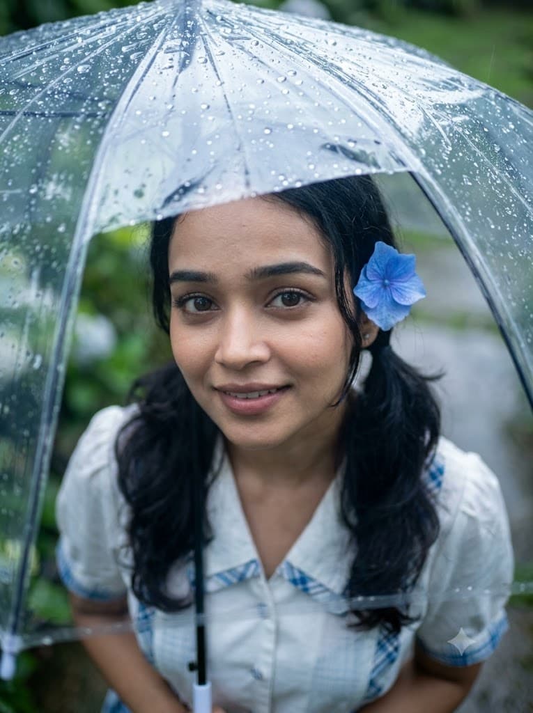 Ethereal Rain-Kissed Portrait