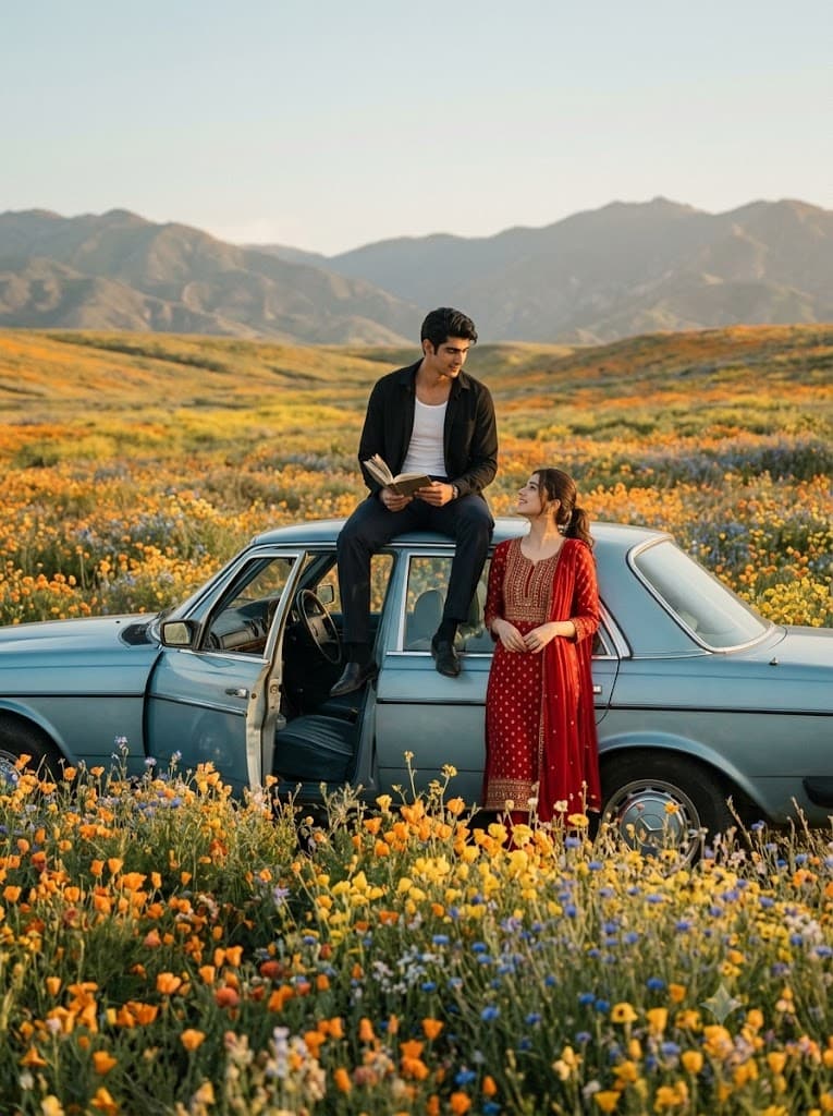 Golden Hour Romantic Road Trip