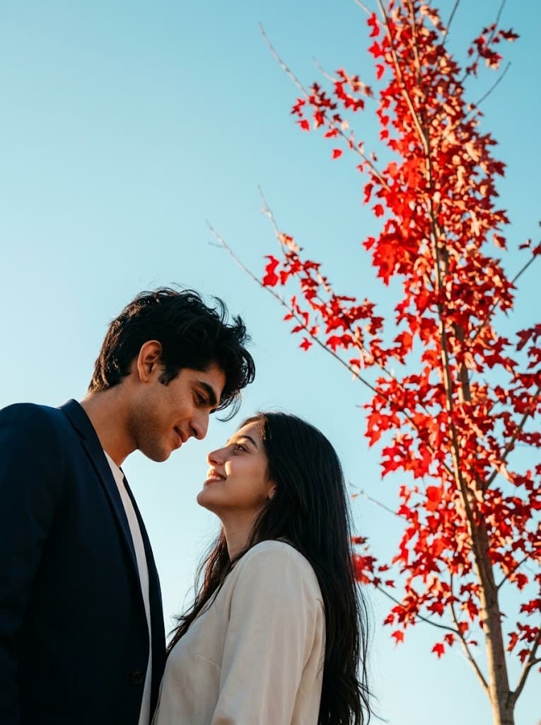 Autumnal Romance: Golden Hour Portrait