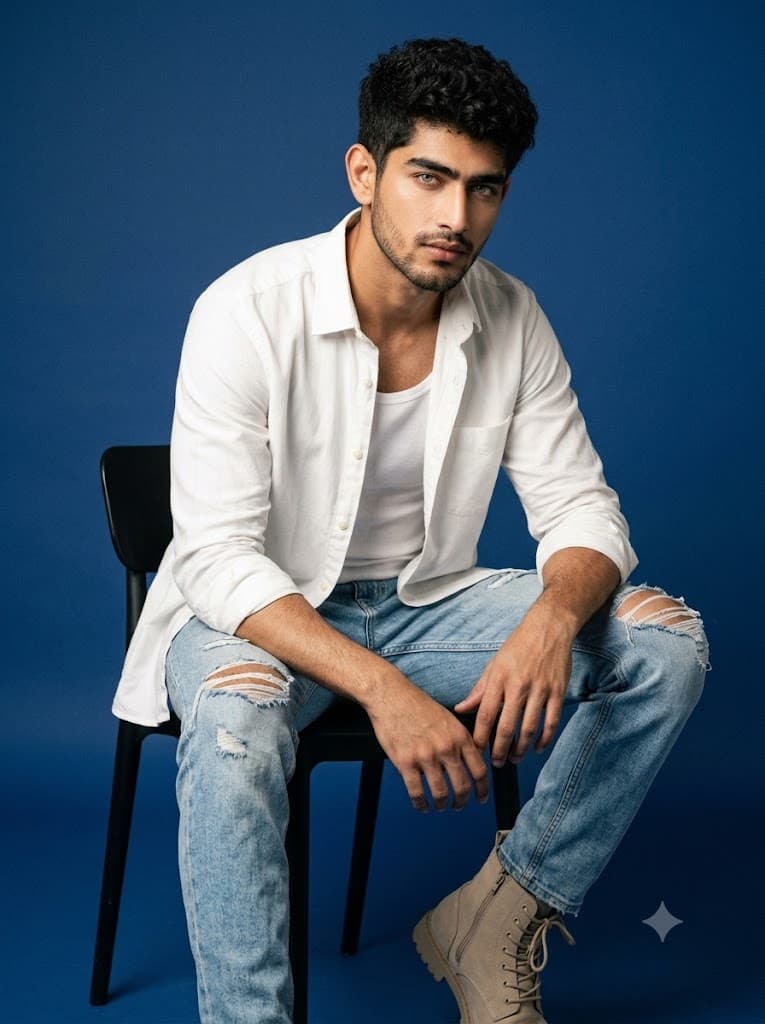 Minimalist Studio Male Editorial Portrait